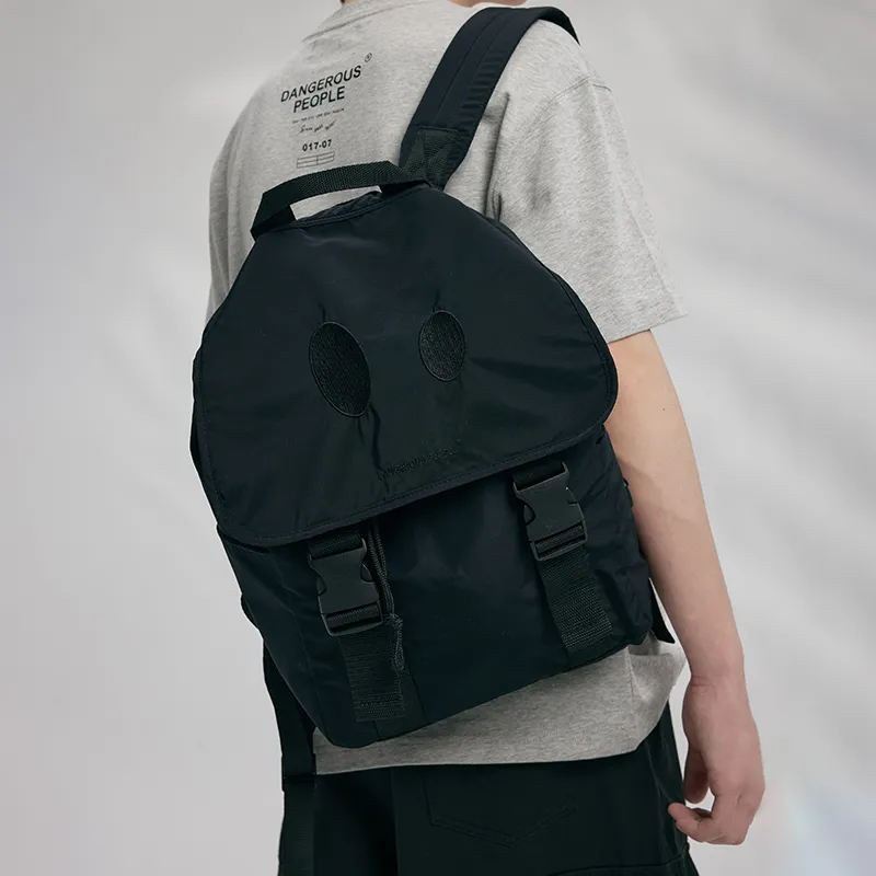 DANGEROUSPEOPLE Backpack Polyester Regular Unisex Black/Khaki-2