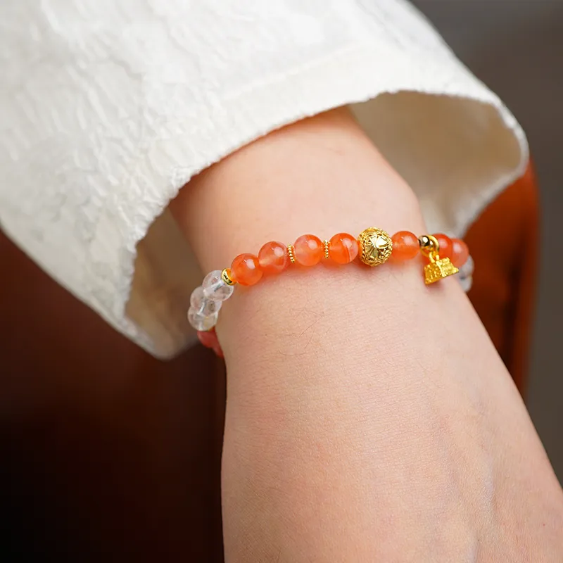 Many Blessings Five Lines South Red Agate Bracelets Unisex-4