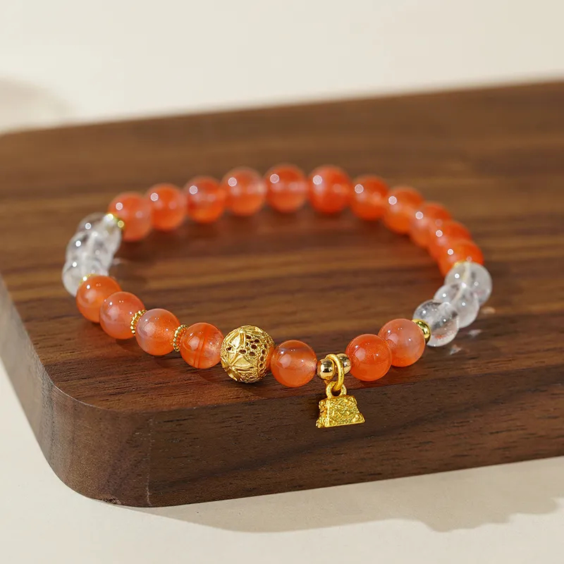 Many Blessings Five Lines South Red Agate Bracelets Unisex-3