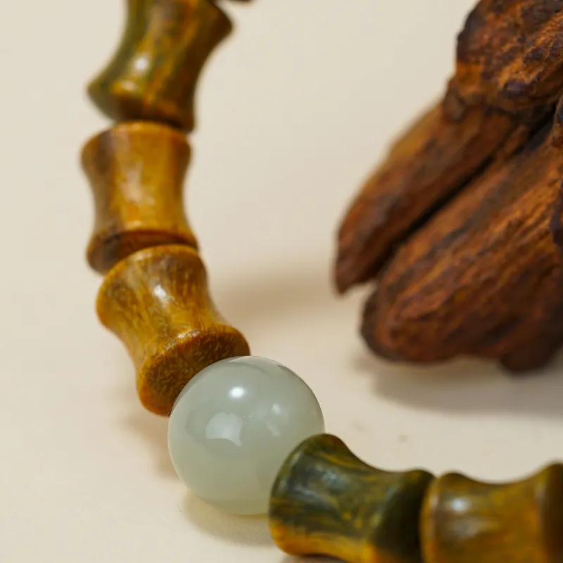 Many Blessings Green Sandalwood Wooden Bracelets Unisex-5