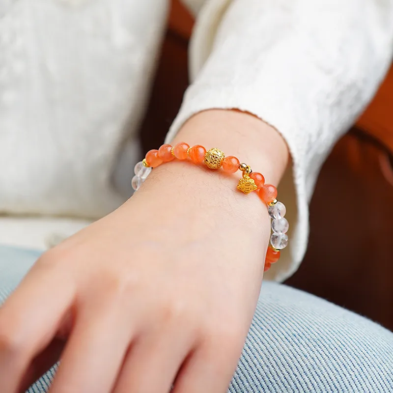 Many Blessings Five Lines South Red Agate Bracelets Unisex-5