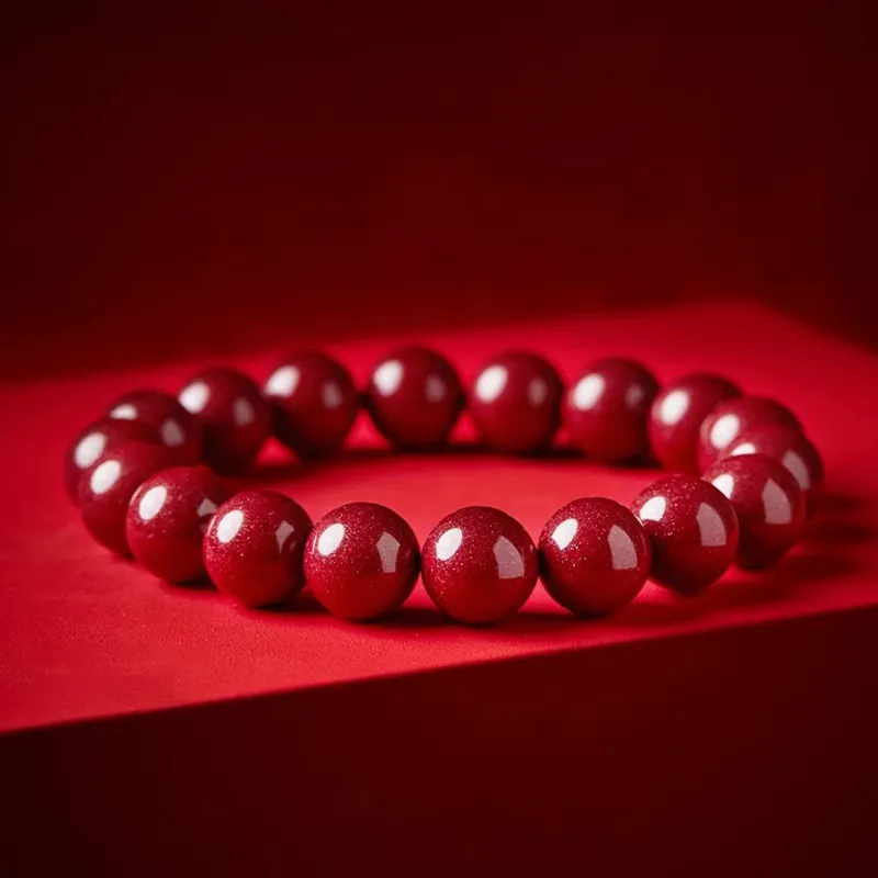 Many Blessings Cinnabar Jade Bracelets Unisex-1