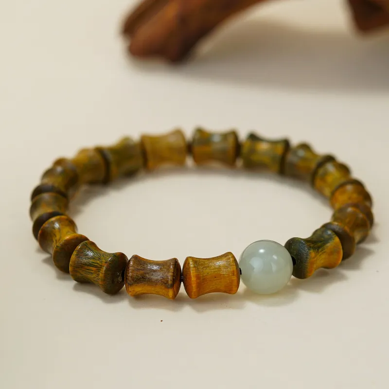 Many Blessings Green Sandalwood Wooden Bracelets Unisex-2