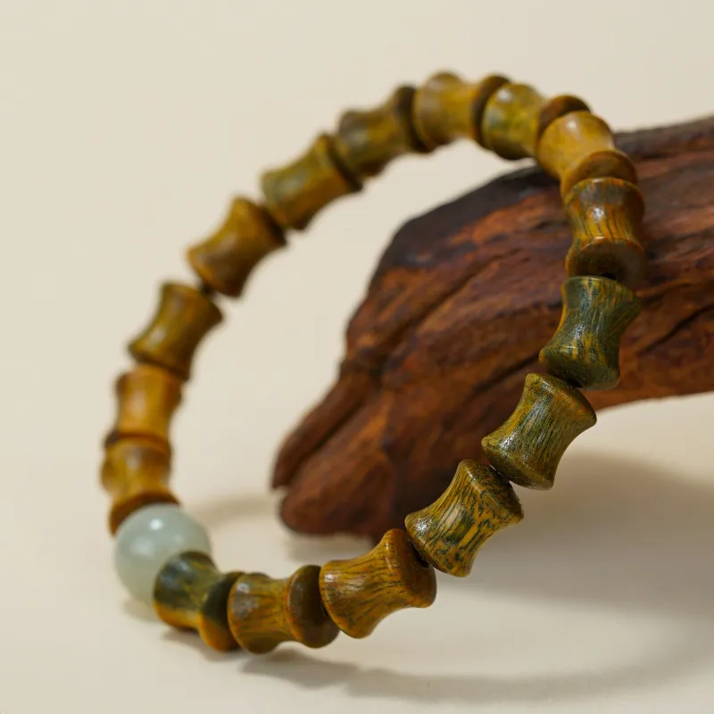 Many Blessings Green Sandalwood Wooden Bracelets Unisex-1