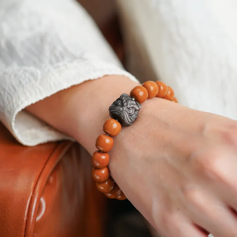 Many Blessings Monkey Head Walnut Bracelets Unisex-4