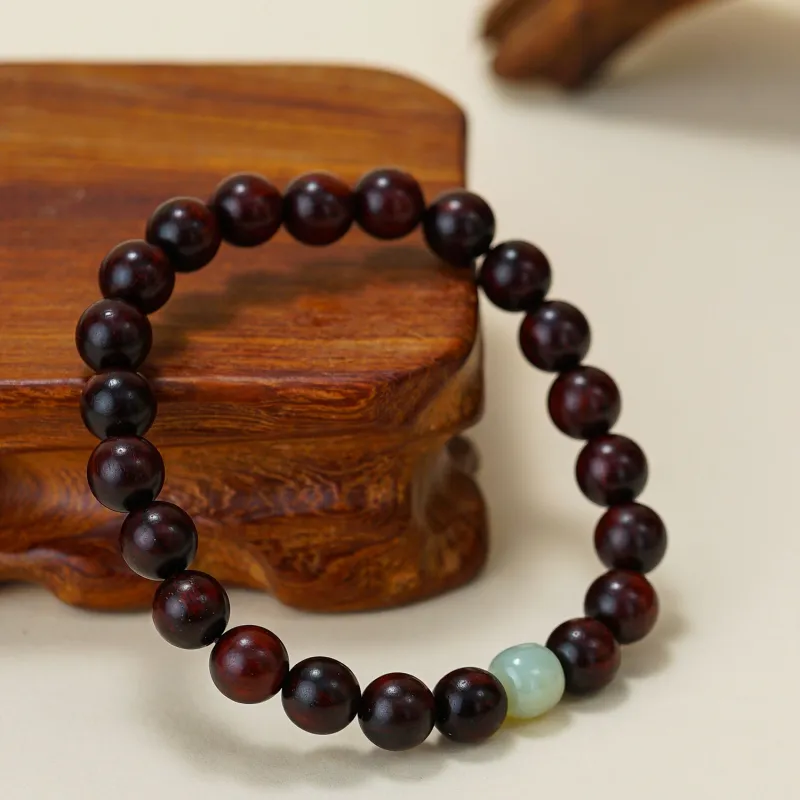 Many Blessings Small Leaf Red Sandalwood Bracelets Unisex-2