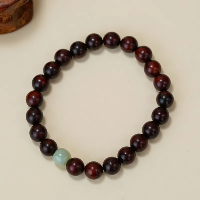 Many Blessings Small Leaf Red Sandalwood Bracelets Unisex-5