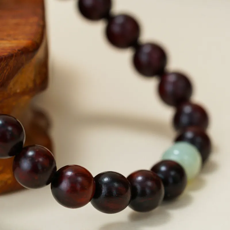 Many Blessings Small Leaf Red Sandalwood Bracelets Unisex-1