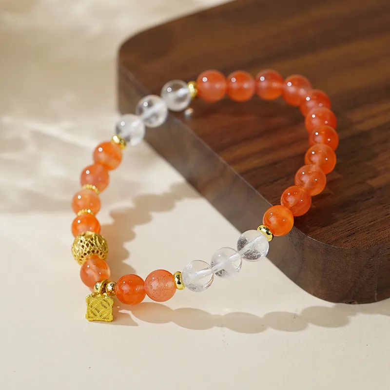 Many Blessings Five Lines South Red Agate Bracelets Unisex-1