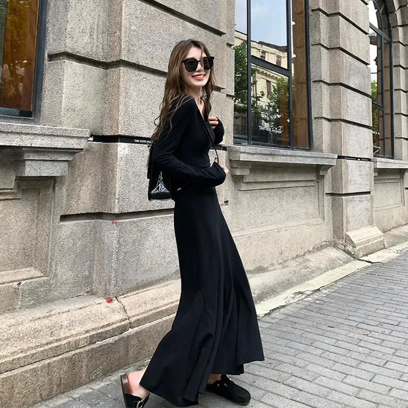 GUOZHEN Long Sleeved Dress Women's-5