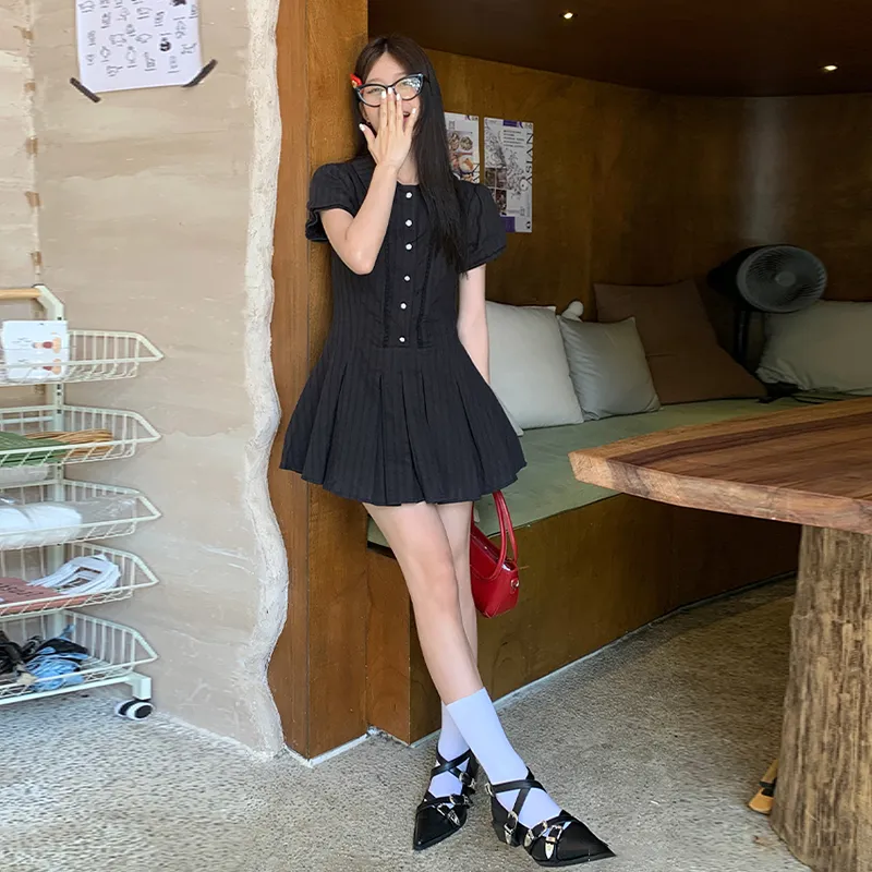 GUOZHEN Short Sleeved Dress Women's-7