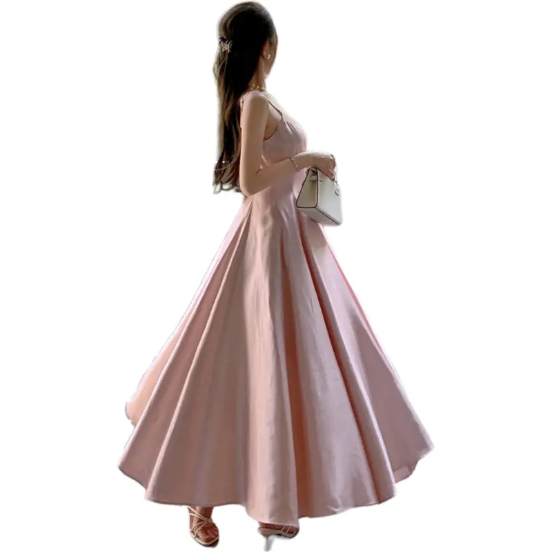 GUOZHEN Slip Dresses Women's Pink-2