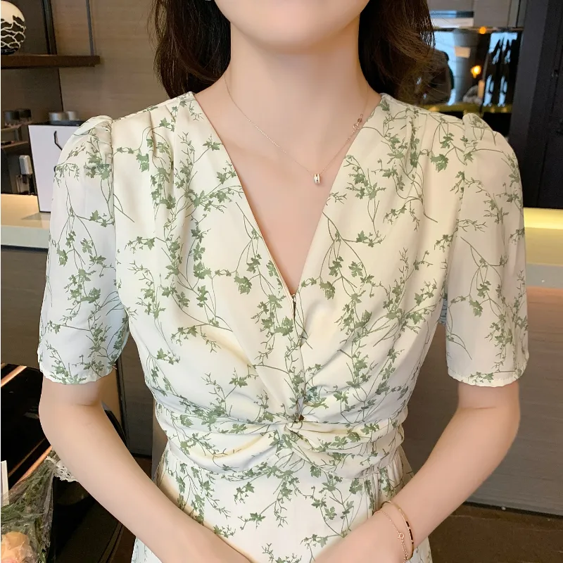 GUOZHEN Short Sleeved Dress Women's-4