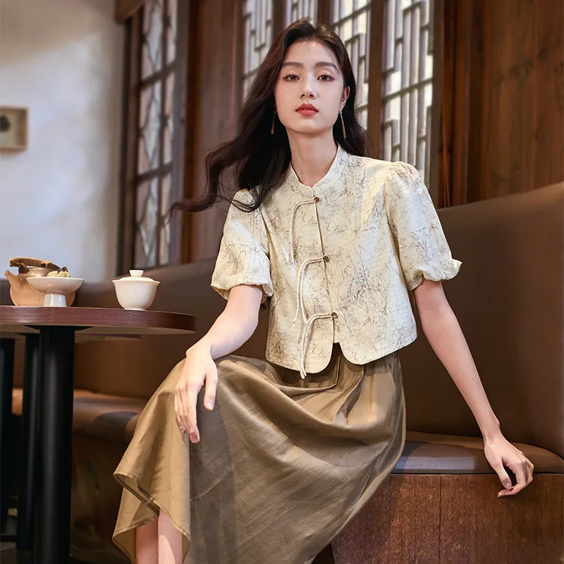 GUOZHEN Two Piece Skirt Sets Women's-5