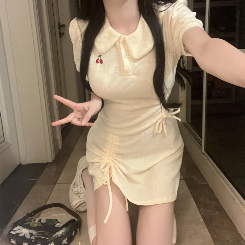 GUOZHEN Short Sleeved Dress Women's-11