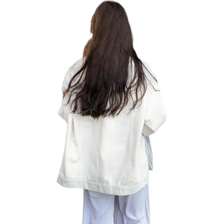 GUOZHEN Denim Jackets Women's Ecru-1