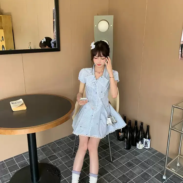 GUOZHEN Short Sleeved Dress Women's-2