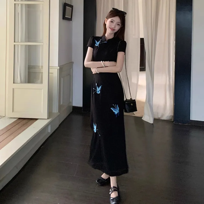 GUOZHEN Short Sleeved Dress Women's-5