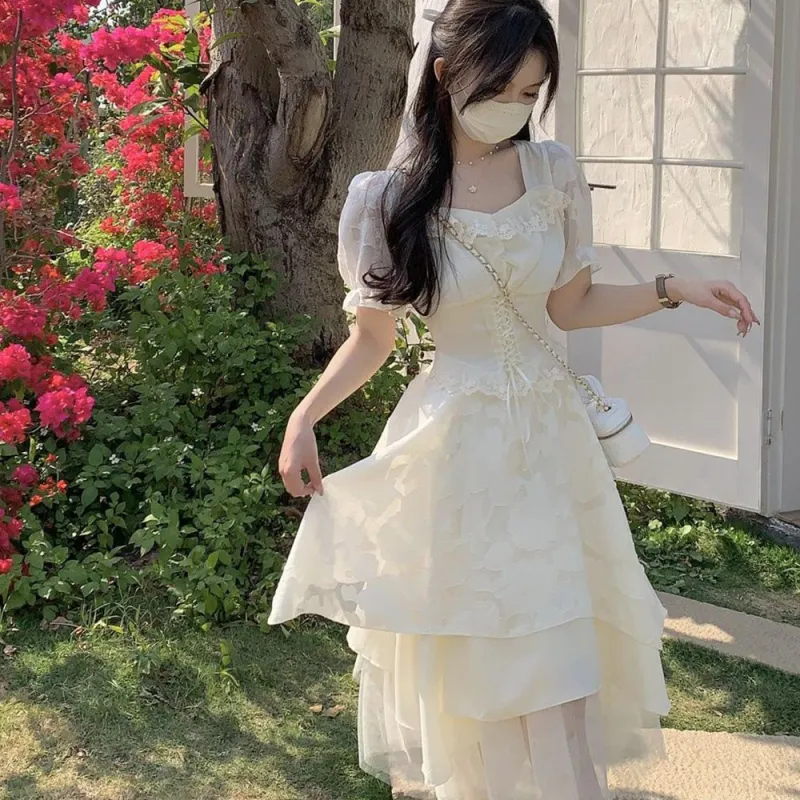GUOZHEN Short Sleeved Dress Women's-5