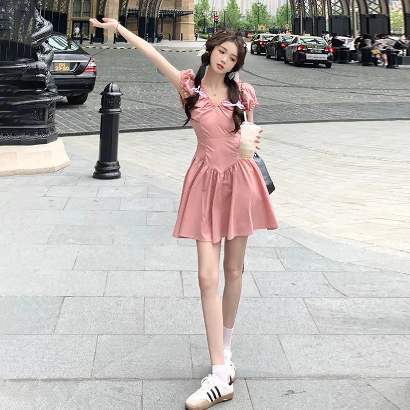 GUOZHEN Short Sleeved Dress Women's-4