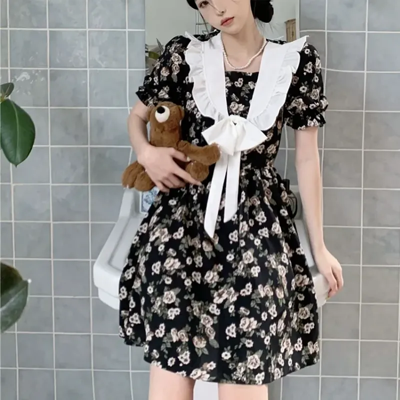 GUOZHEN Short Sleeved Dress Women's-4