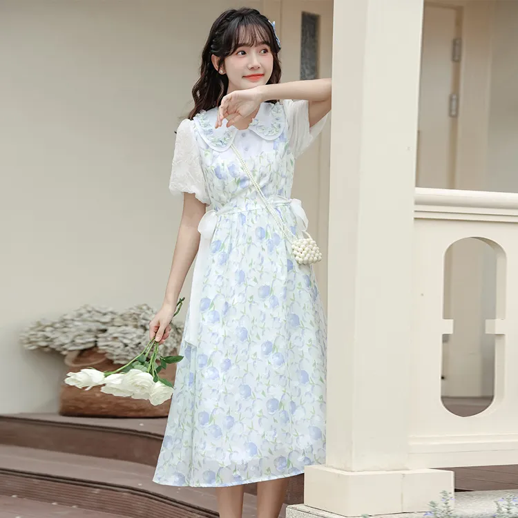 GUOZHEN Short Sleeved Dress Women's-4