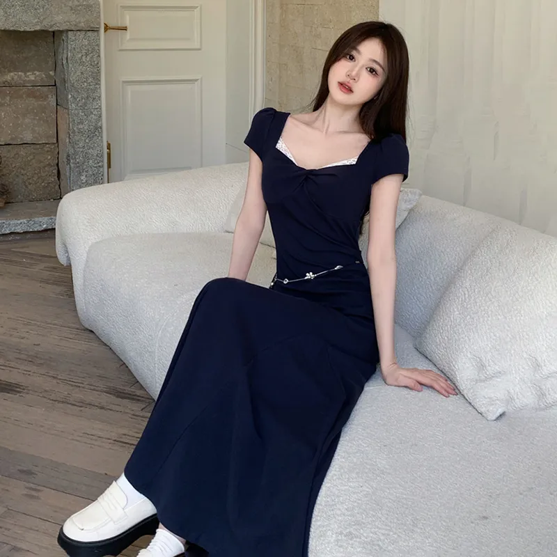 GUOZHEN Short Sleeved Dress Women's-5