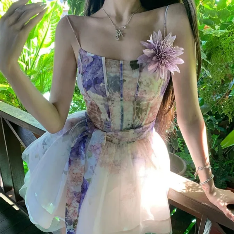 GUOZHEN Slip Dresses Women's Pink Purple-5