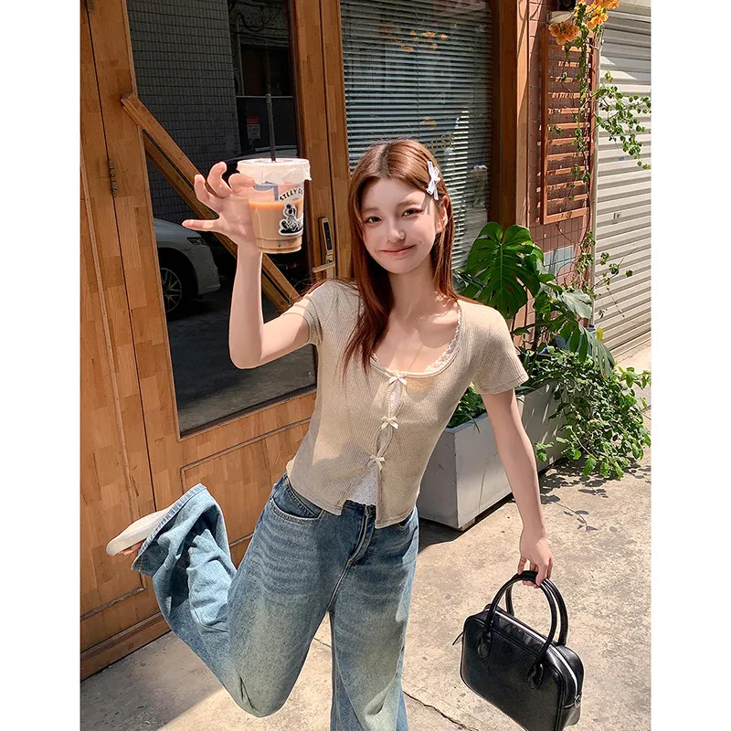 GUOZHEN Set in Sleeve T Shirt Women's-5
