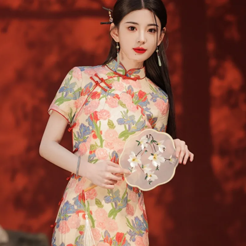 GUOZHEN Short Sleeved Dress Women's-3