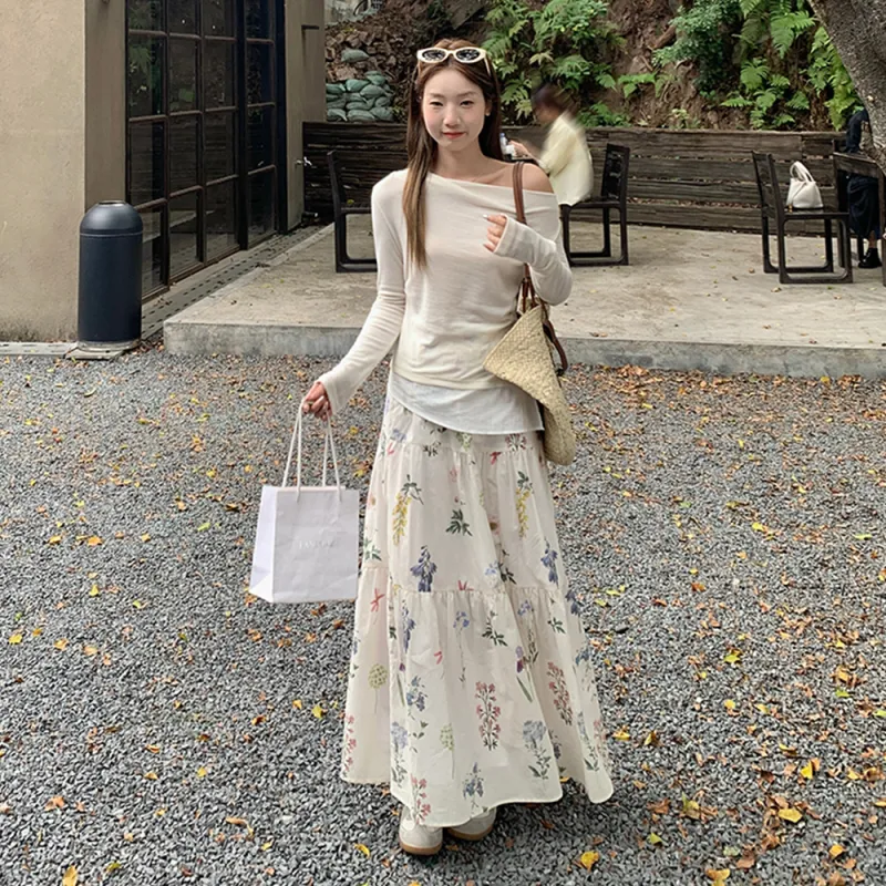 GUOZHEN Casual Long Skirt Women's-3