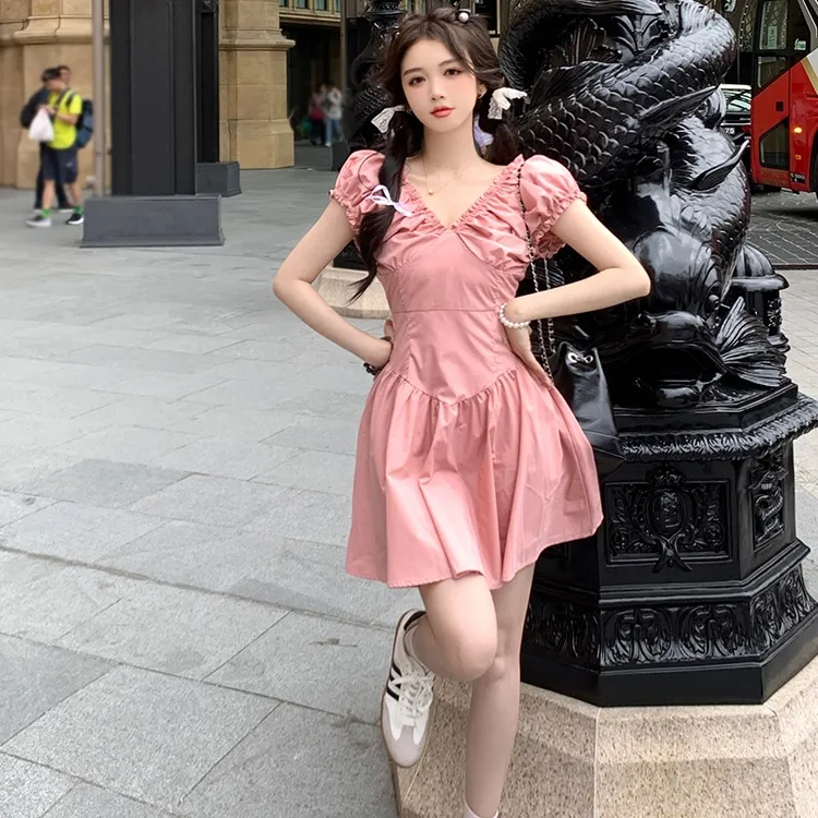 GUOZHEN Short Sleeved Dress Women's-2