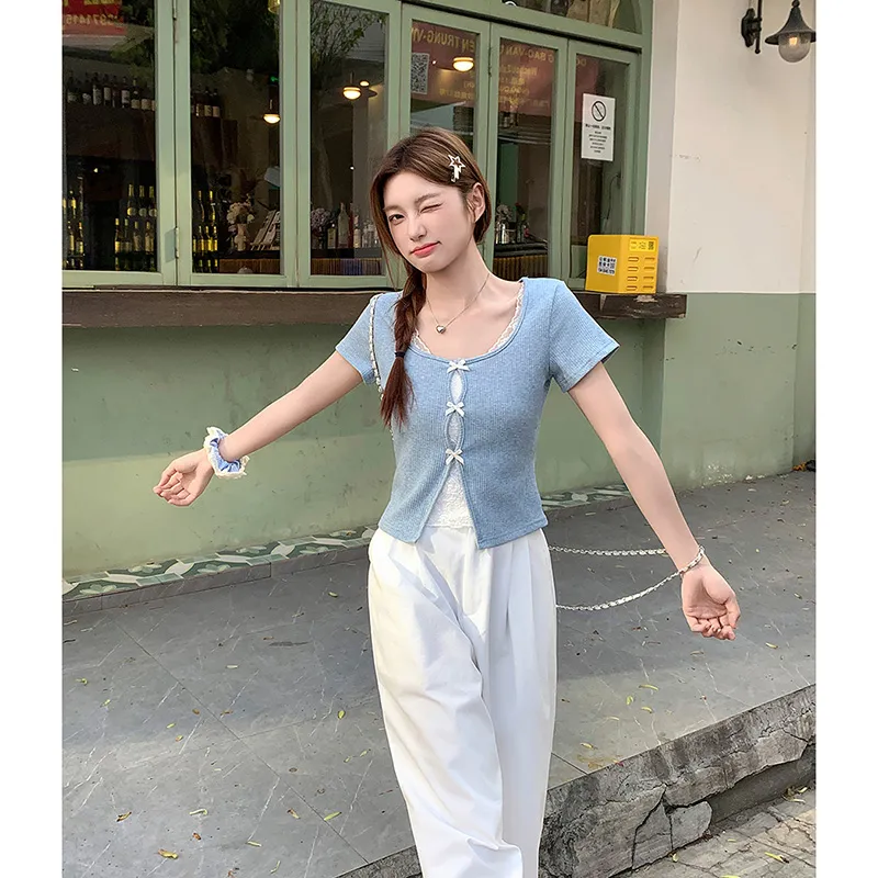 GUOZHEN Set in Sleeve T Shirt Women's-12