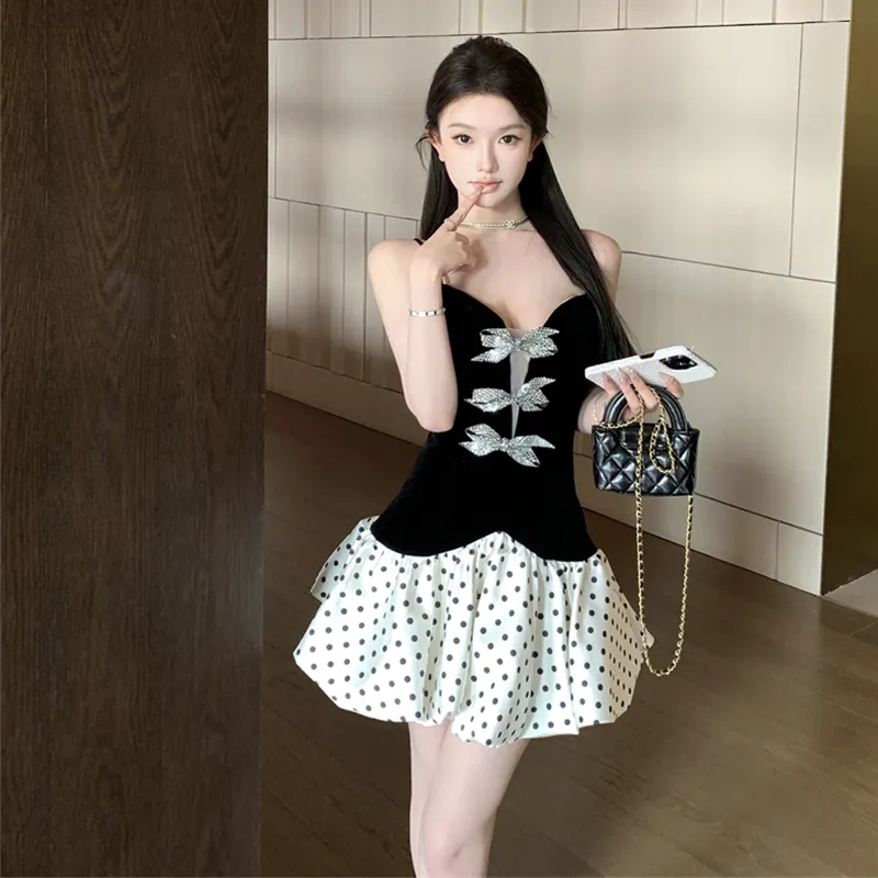 GUOZHEN Slip Dresses Women's Black-4