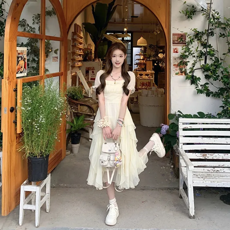 GUOZHEN Short Sleeved Dress Women's-9