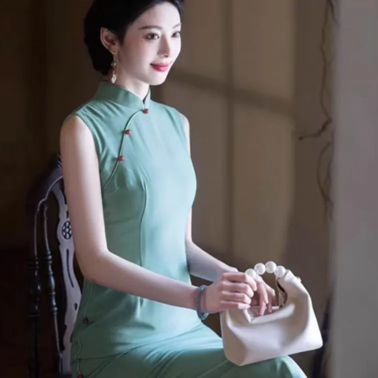 GUOZHEN Sleeveless Dress Women's-4