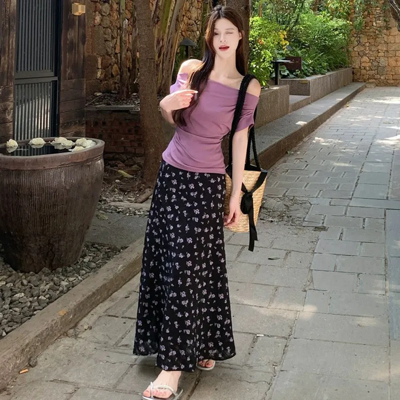 GUOZHEN Two Piece Skirt Sets Women's-2
