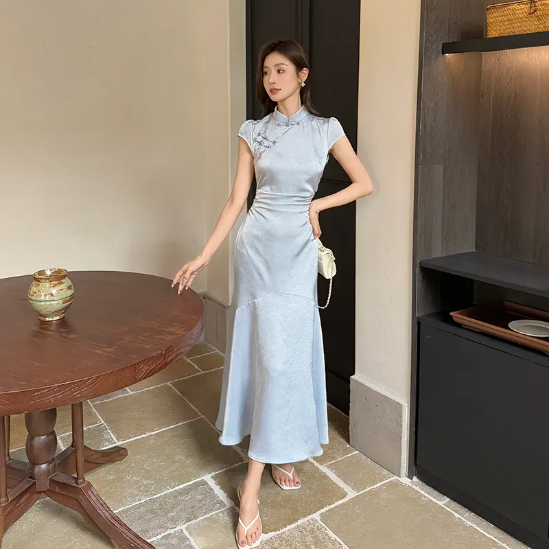 GUOZHEN Short Sleeved Dress Women's-3