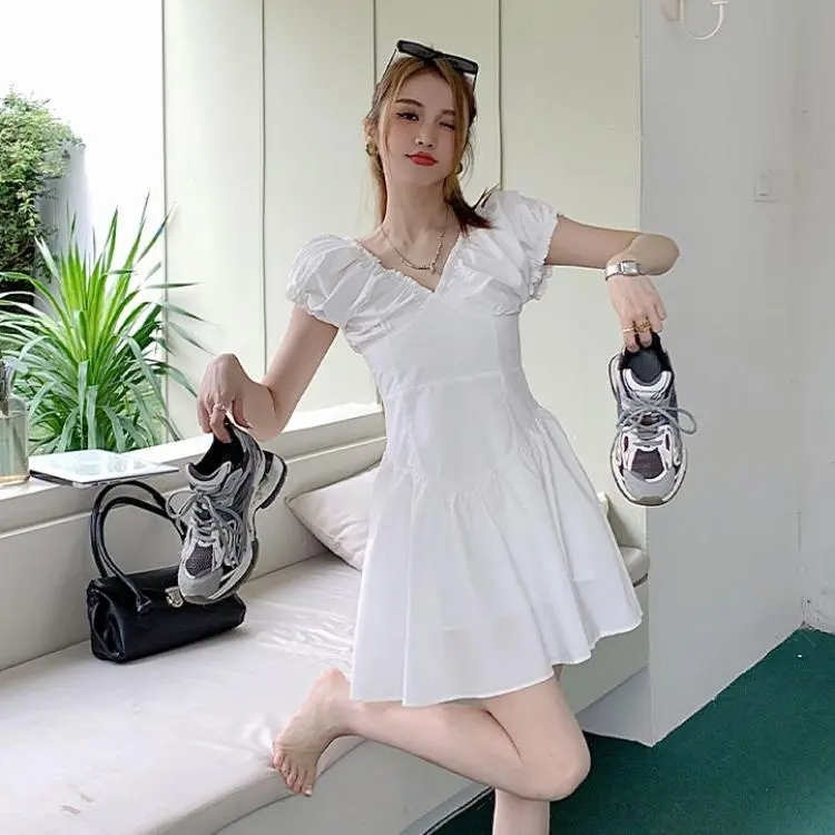 GUOZHEN Short Sleeved Dress Women's-12