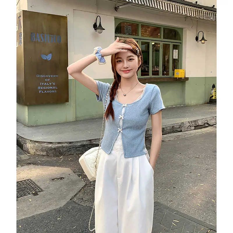 GUOZHEN Set in Sleeve T Shirt Women's-11