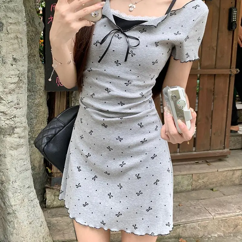 GUOZHEN Short Sleeved Dress Women's-2
