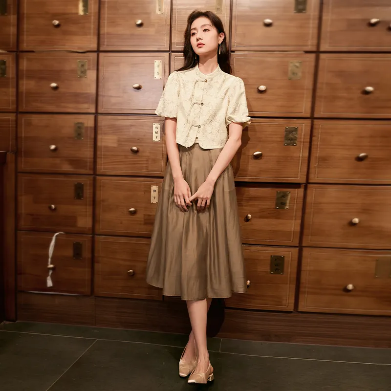 GUOZHEN Two Piece Skirt Sets Women's-3