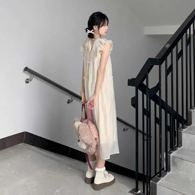 GUOZHEN Short Sleeved Dress Women's-4