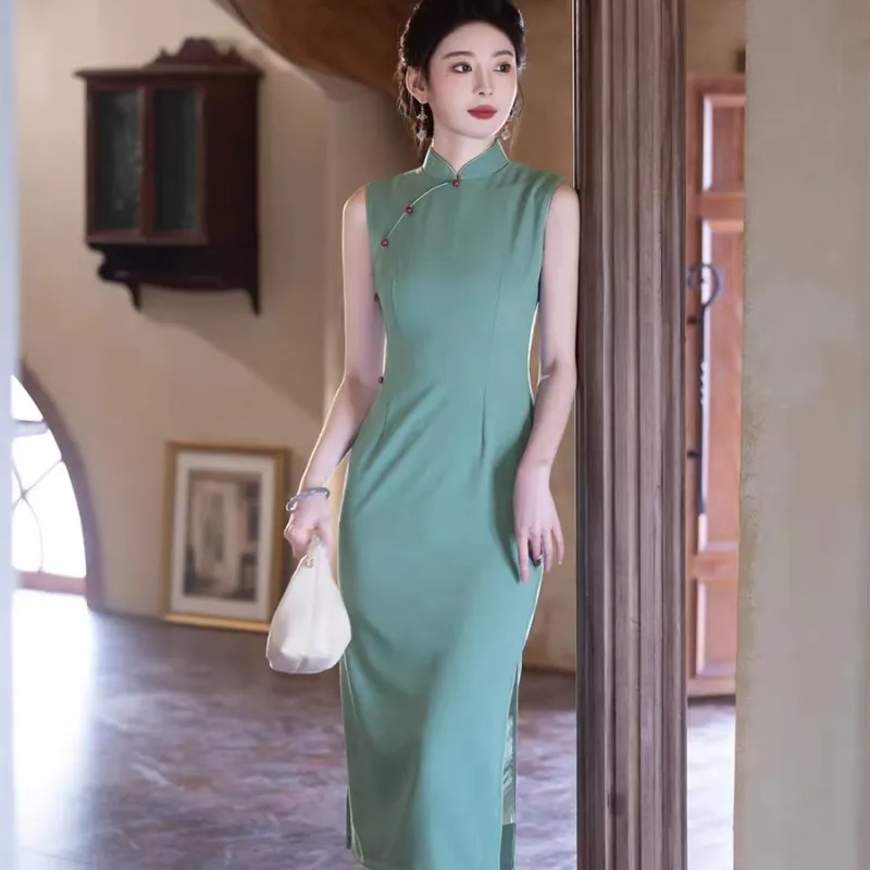 GUOZHEN Sleeveless Dress Women's-3