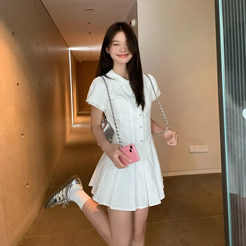 GUOZHEN Short Sleeved Dress Women's-1