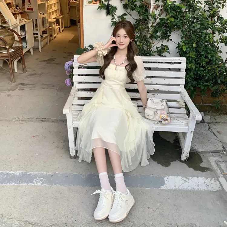 GUOZHEN Short Sleeved Dress Women's-8