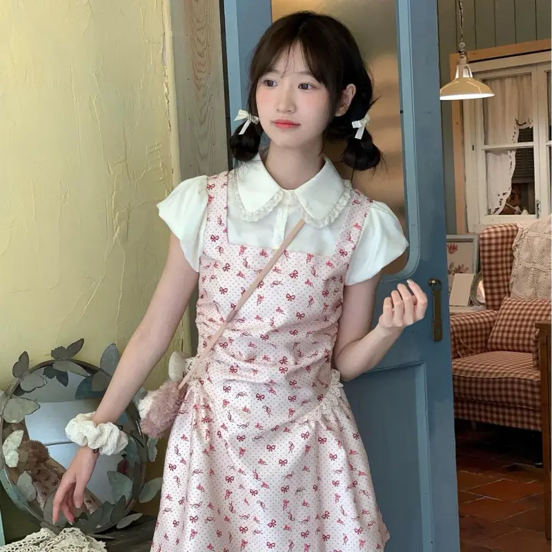 GUOZHEN Short Sleeved Dress Women's-4