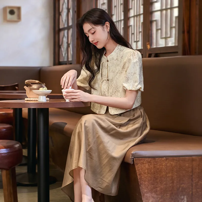 GUOZHEN Two Piece Skirt Sets Women's-6