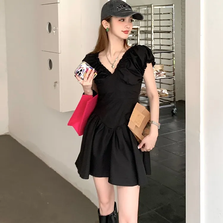 GUOZHEN Short Sleeved Dress Women's-7