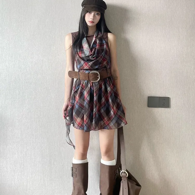 GUOZHEN Sleeveless Dress Women's-2